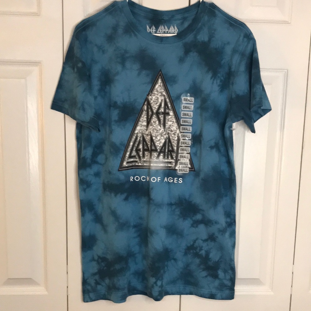 Def Leppard Rock of Ages Blue Tie-Dye T-Shirt NWT